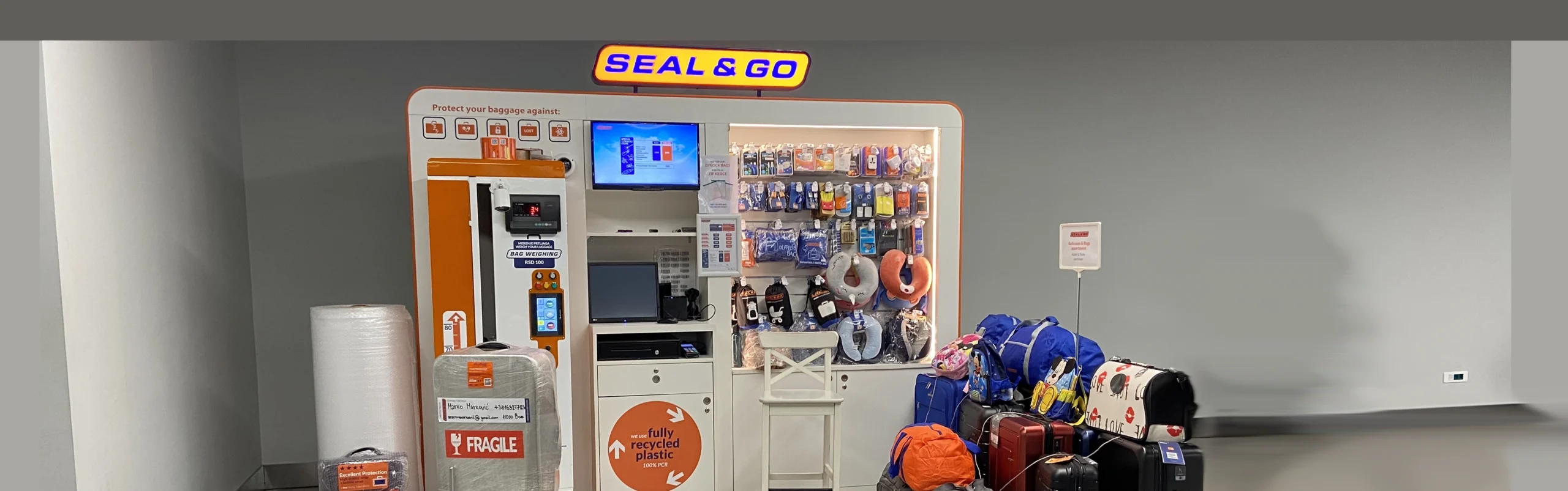 Belgrade airport baggage wrapping